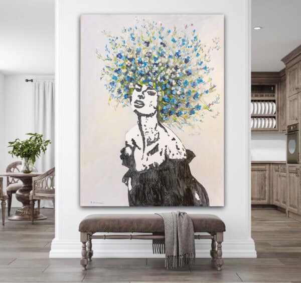 ⁦women blue flowers⁩ – תמונה ⁦8⁩