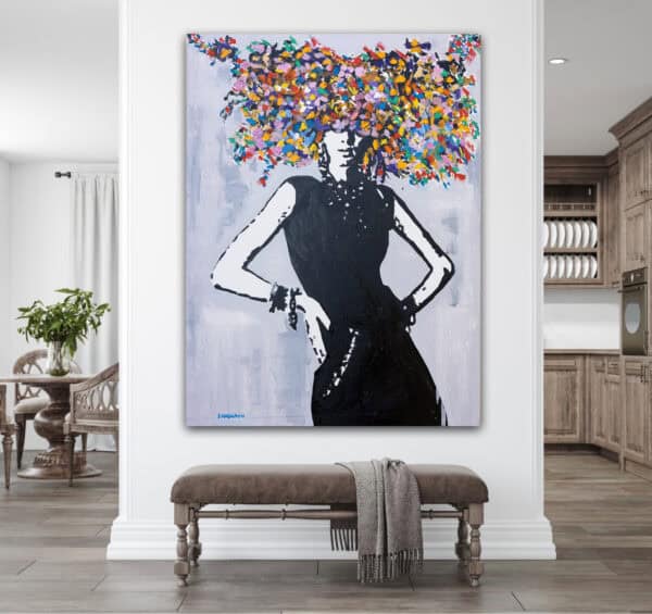 ⁦faceless colorful head ציור מקורי⁩ – תמונה ⁦3⁩